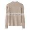 Custom Rib Knit 100% Cashmere Sweater for Ladies Solid Color Jumper with Crew Neck for Fall and Winter Features Front Logo