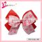 High quality eco-friendly hair accessories fashion nice heart ribbon bow hair clips gift for Valentine's day (QRJ-0016)
