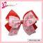 Valentine's day special design hair accessories heart print new ribbon bow hair clip (QRJ-0009)