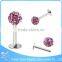 Wholesale price stainless steel custom 16g pink acrylic dice piercing lip ring