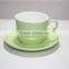 Cappuccino or espresso porcelain coffee cup and saucer