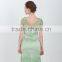 Elegant Green Satin Slim Lace Ladies Smart Casual dress