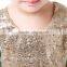 fashion polka gold dots girl dress sequin gold dress fall boutique girl clothing