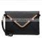 Fashion Leather Envelope Clutch with Drop-in Chain Shoulder Strap