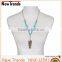 Custom design women necklace turquoise beads metal chains necklace