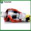 Motorcycle goggle with solid roll off system on lens