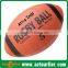 Cheap custom design silk screen printing office size shiny rubber rugby ball