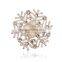 Beautiful Clear Crystal With Pearl Snowflake Shape Bulk Girls Brooch