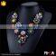 Multi Different Color Flowers Necklace,Statement Flowers Necklace,Enamel Alloy Flowers Shourouk Necklace