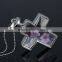 2016 Hot Sale Silver Cross Real Dried Flower Necklace Crystal