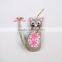 Lucky real looking hanging keyring 4'' grey cat Stuffed Animal Cat Toy ornament