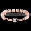 China gold jewelry factory women's clear Princess Cut crystal zircon diamond tennis bracelet