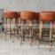 Wooden Bar Stools with Leather Seats, Brown Round Backless Bar Stools With Leather Seat And Wooden Legs For Kitchen Furniture Id