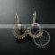 14MM antiqued silver plated brass round crown base tray pads earrings hoops,vintage earrings DIY supplies 1702075