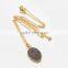Cabochons necklace .fashion agate stone,gold plated necklace