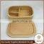 2 Compartment Food Container Bamboo Bento Lunch Box