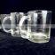 300ml glass cup/clear glass beverage empty cup with handle