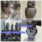 Great Horned Owl Predator Decoy Home Depot Plastic Owl for Bird Control Shine,With solar panels and batteries