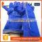 DDSAFETY Blue Cow Safety Leather Gloves With Reinforced Palm