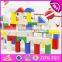 Colorful 80 pieces kids wooden toy connecting building blocks best sale children wooden intelligence building blocks W13A137