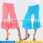 OEM wholesale casual High waist knee length capri palazzo pants ruffle wide leg gaucho pants for women