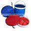 Foldable Portable Collapsible Bucket Watertight Fabric No Leakage Portable Fishing Bucket With a Zippered Pouch