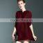 Women Chinese style retro plain colors swinging flared dress