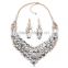 Fashion big crystal water drop gems necklace jewelry sets