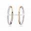 18K Gold Plated Latest Designs Zirconia Hoop Earrings