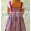 2017 Latest Girls' Crochet Bodice Red-and-white Check One-piece