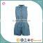 Womens Jumpsuit Elastic Band Waistband Denim Jumpsuit Women
