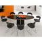 Home Furniture - Egg-shaped Dinner Table - Wood Base Tempered Glass Top Oval Dining Table BT136