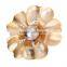 Simple Big Flower Shape Safety Brooches Pins Fashion Jewelry Accessories Matte Gold Sliver