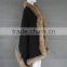 Europen popular ladies raccoon fur trim cape/shawl multiple use