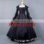 Rose Team-Free Shipping Custom-made Gothic Punk Dress Black Tafetta Medieval Victorian Dress Costume w/ Hat