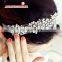 Elegant Black Gauze Rhinestone Crystal Bridal Headband for Wedding