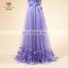 2017 Gorgeous Tulle Handmade Ruching Batterfly Bottom Plus Size Purple Prom Dress