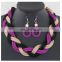 European fashion fancy Metal concise temperament of twist chain necklace earrings jewelry set