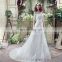 Wholesale Off Shoulder Half Sleeve Lace-Up A Line Lace Wedding Dresses SQS046