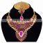 Indian Designer Gold Plated Bollywood Pary wear Jewelry Necklace Set Pink Color