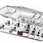 STAINLESS STEEL 6 COMPARTMENT AMERICAN MESS TRAY - SQUARE