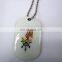 Custom Laser Engraving metal dog tag with ball chain