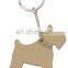 fashion 3d custom dog shaped leather shaped keychain