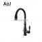 Gold Plated Single Handle Pull Down Kitchen Faucet