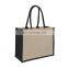 High quality logo printed Jute Hessian Grocery Tote Shopping Bag