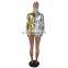 new spring women turtleneck long sleeve splicing above knee casual mini dress vestidos S-XL