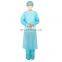 Factory price Blue color waterproof safety CPE protecting clothing Disposable Isolation Gown With Thumb Loop