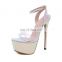 women sexy snake print stiletto heel ankle strap platform sandals shoes lady comfortable heels shinning or attractive color shoe