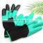 Garden Gloves with Fingertips Claws for Digging, Water-Resistant Planting Gloves
