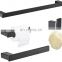 Wall mounted 4 pieces black bathroom hardware accessories towel bar rack stainless steel set gold